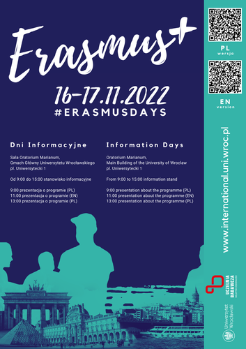 image: 16-17.11.2022 DNI INFORMACYJNE dla zainteresowanych Programem Erasmus+