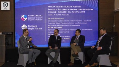 image: Dr Paweł Wróblewski w panelu podczas konferencji POLSKA-UKRAINA. SĄSIEDZTWO PRZYSZŁOŚCI